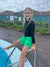 Black Beauty - Long Sleeve One Piece (Girls) Swimsuit - Back Beach Rd