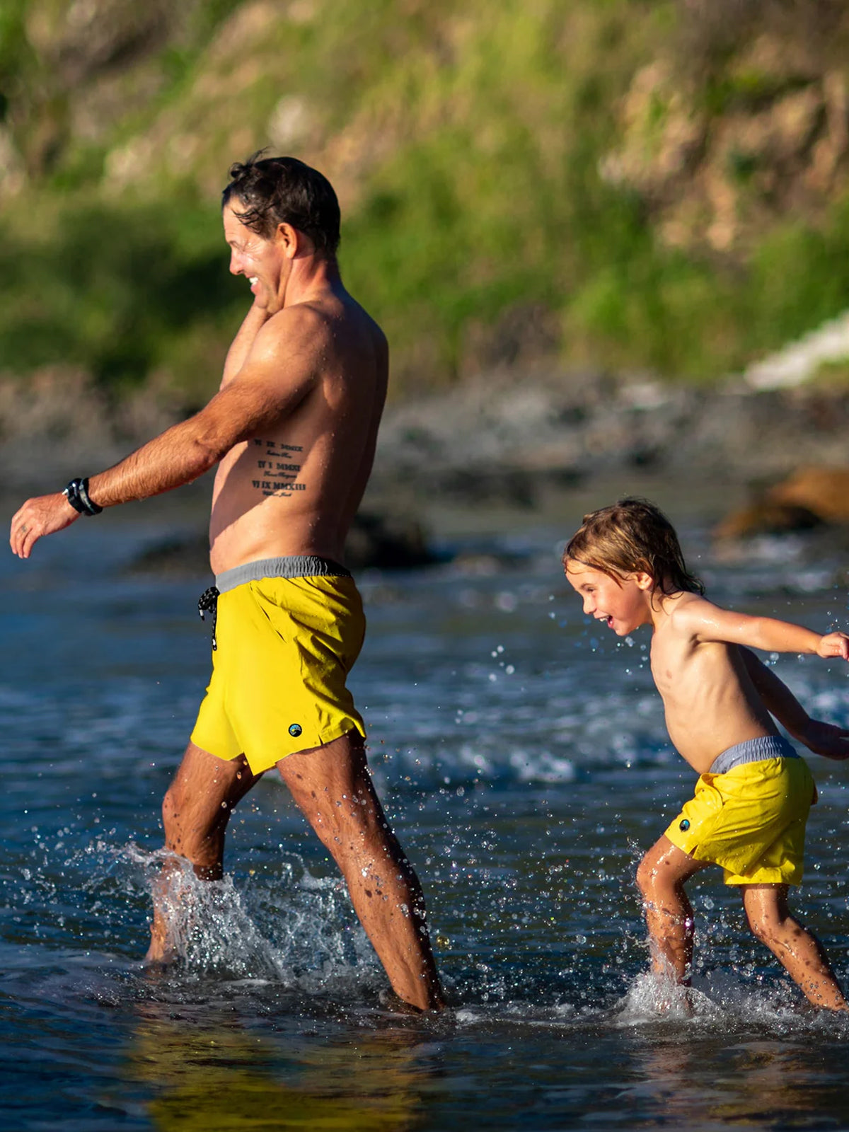 Gold Coast Yellow - Boardies (Mens) Board Shorts - Back Beach Rd