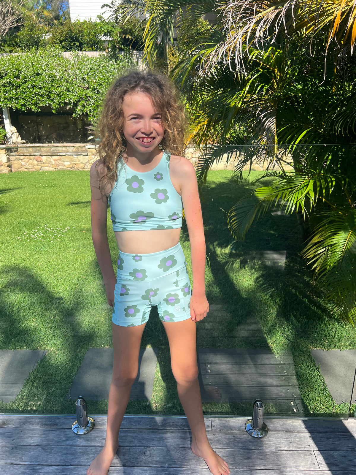 Green Daisy Carla Dinnage (Limited Edition) - Short Legging (Girls) Legging - Back Beach Rd