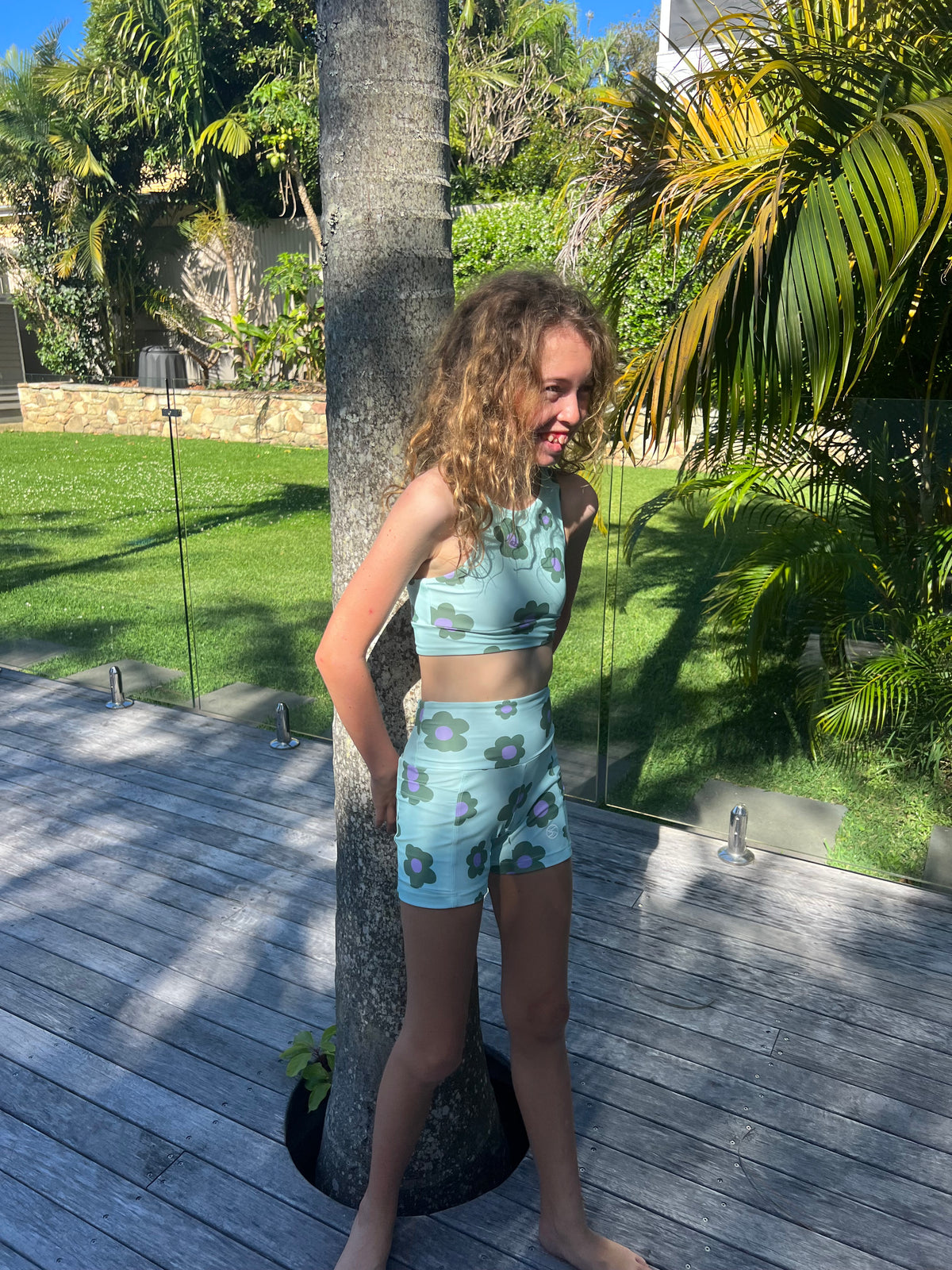 Green Daisy Carla Dinnage (Limited Edition) - Short Legging (Girls) Legging - Back Beach Rd