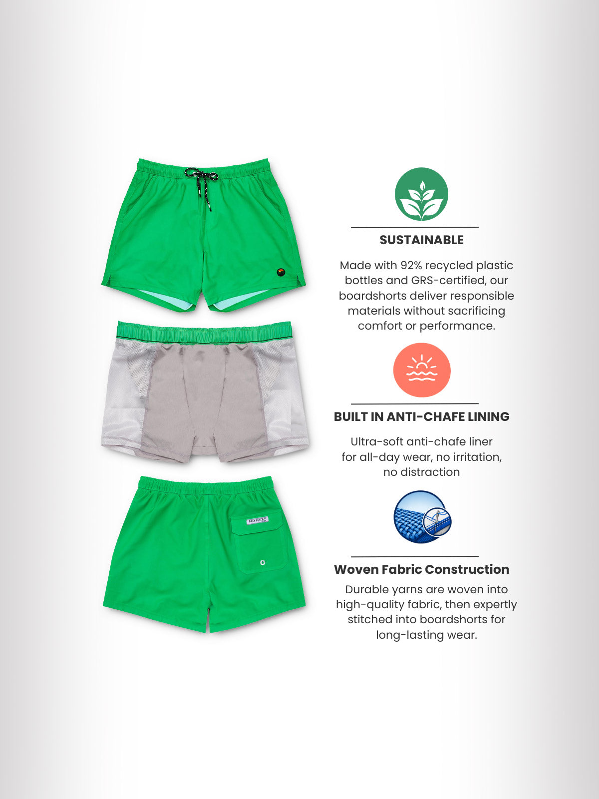 Lorne Green - Boardies (Mens) Board Shorts - Back Beach Rd