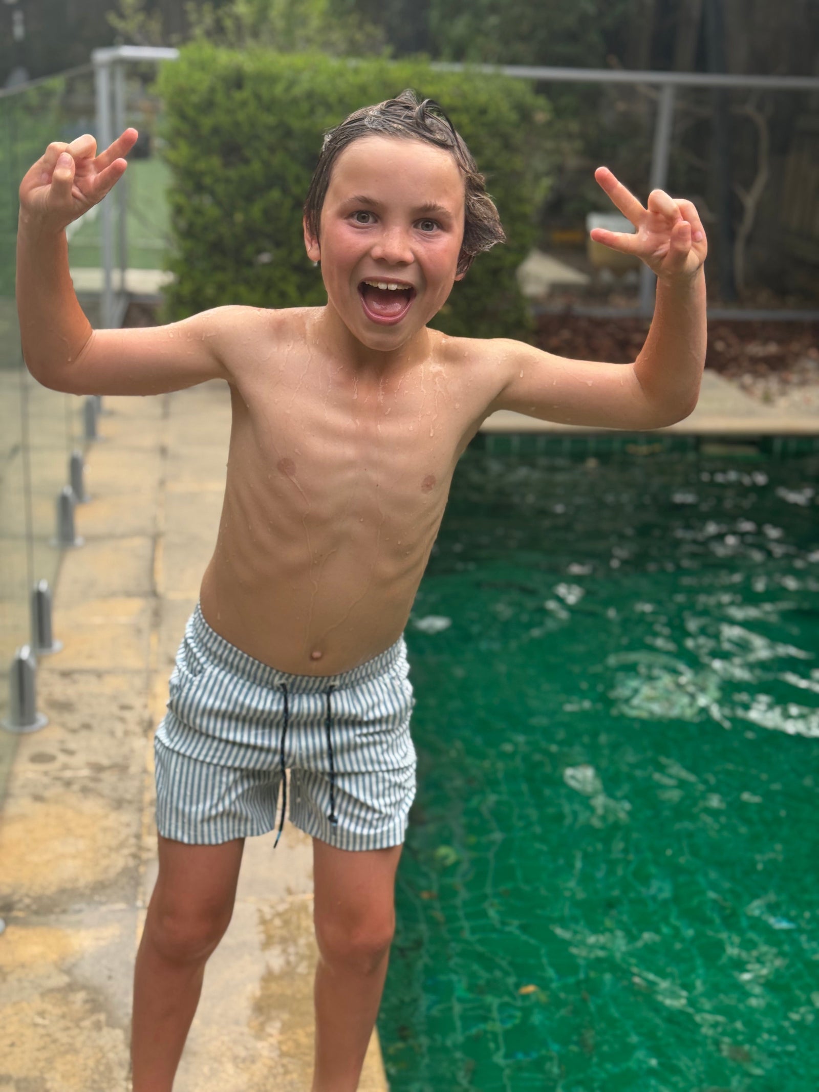 Mykonos Stripe - Boardies (Boys) Board Shorts - Back Beach Rd