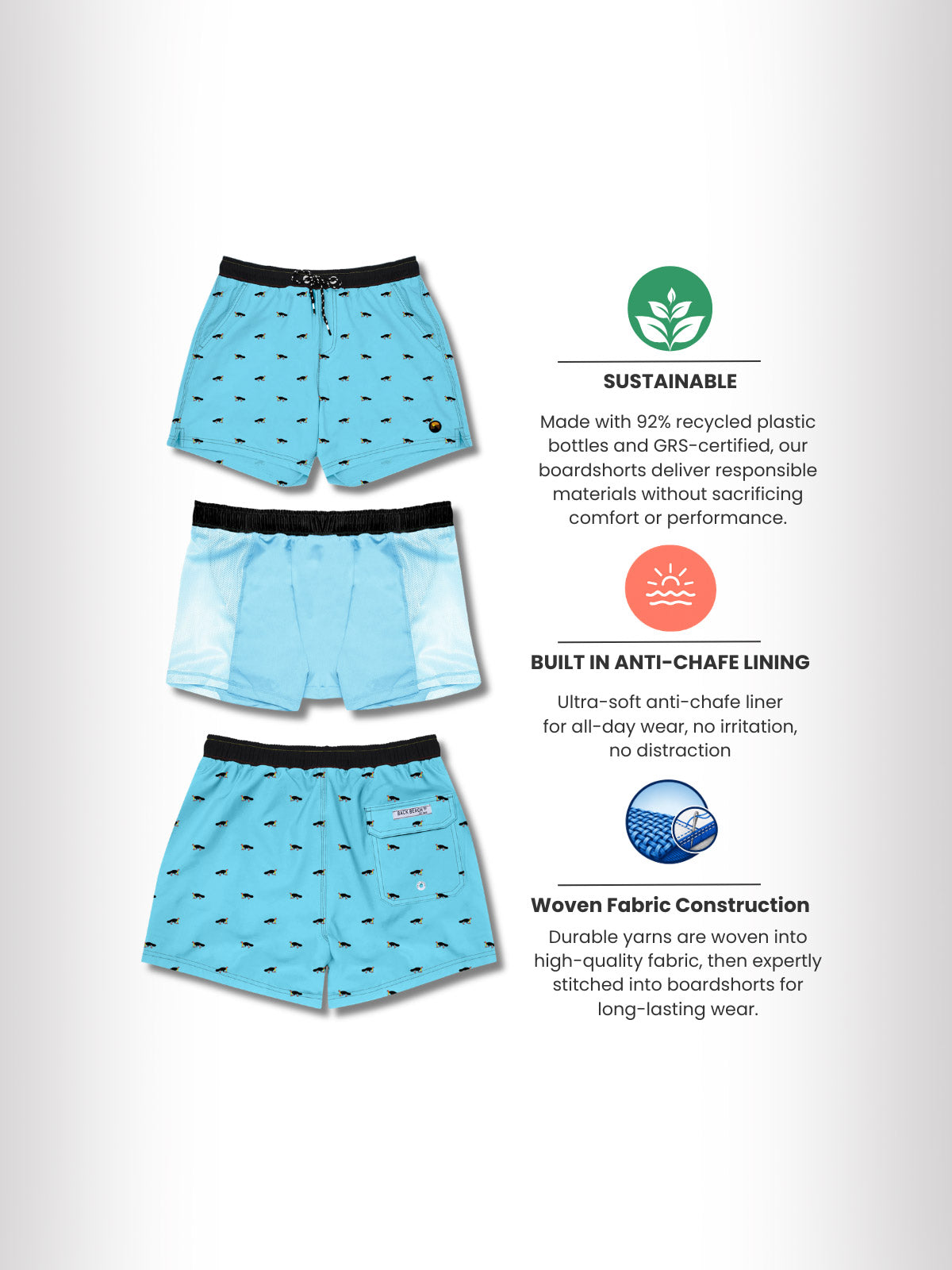 Noosa Bush Turkey - Boardies (Mens) Board Shorts - Back Beach Rd