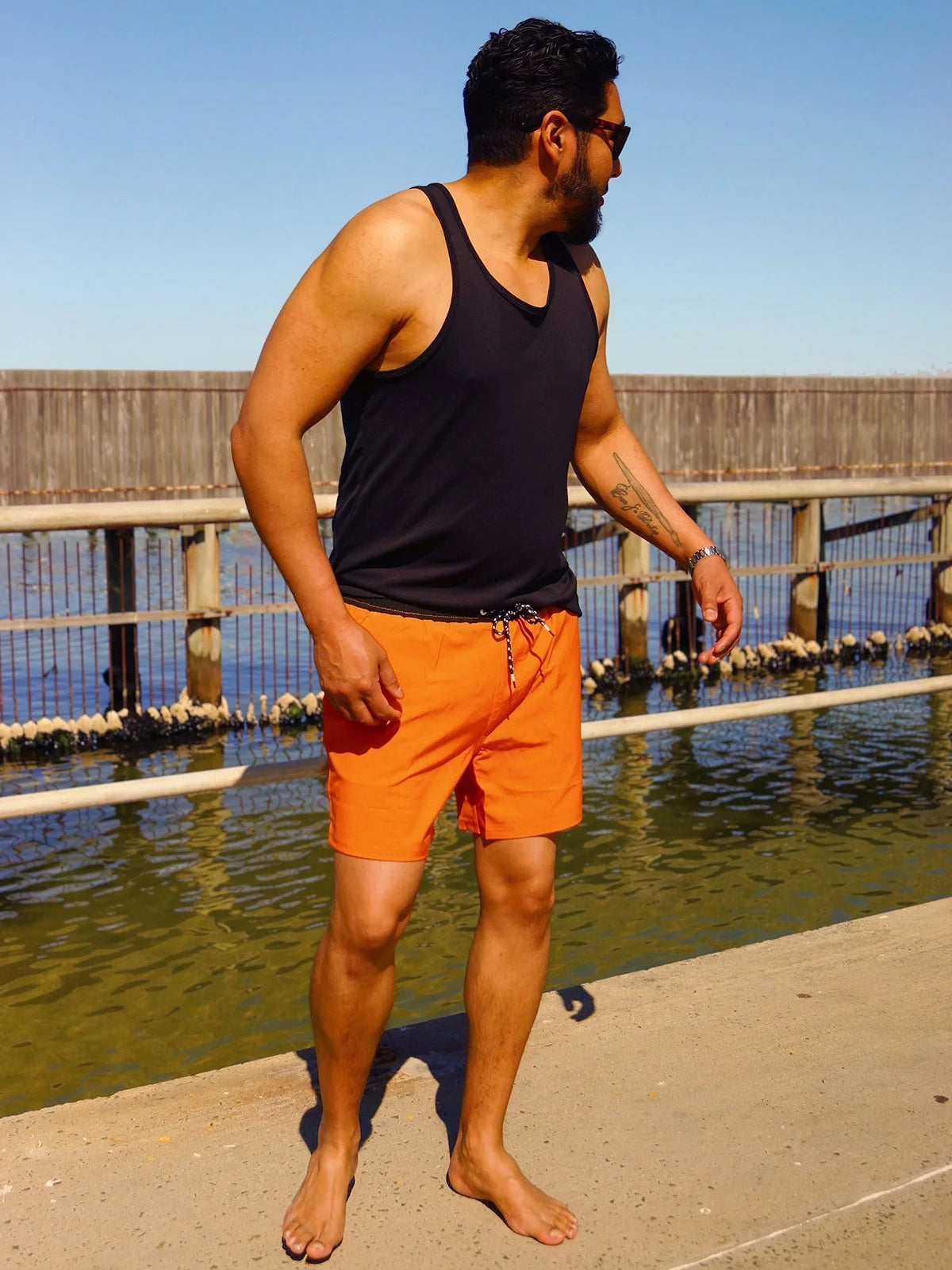 Outback Orange - Boardies (Mens) Board Shorts - Back Beach Rd