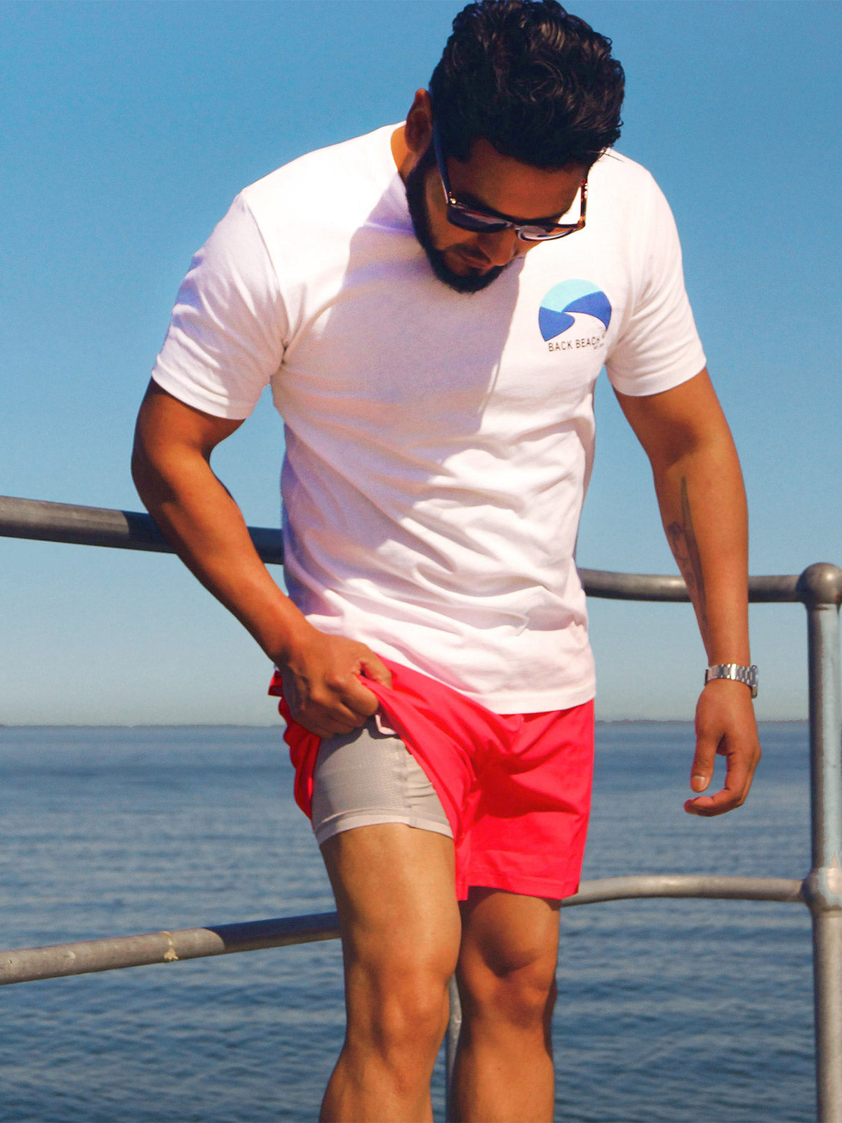 Portsea Red - Boardies (Mens) Board Shorts - Back Beach Rd