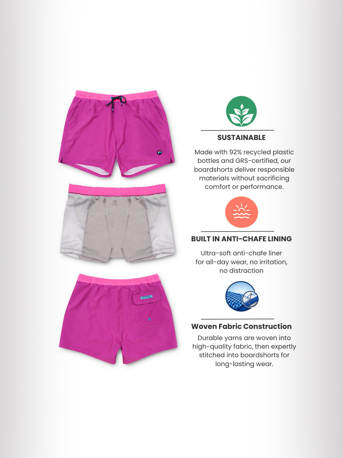 Purple Paradise - Boardies (Mens) Board Shorts - Back Beach Rd