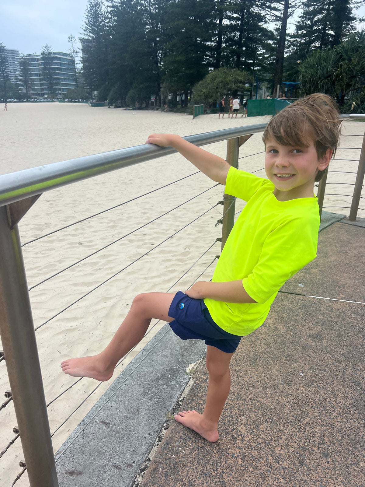 Safety Yellow - Rashie (Kids) Rashie - Back Beach Rd