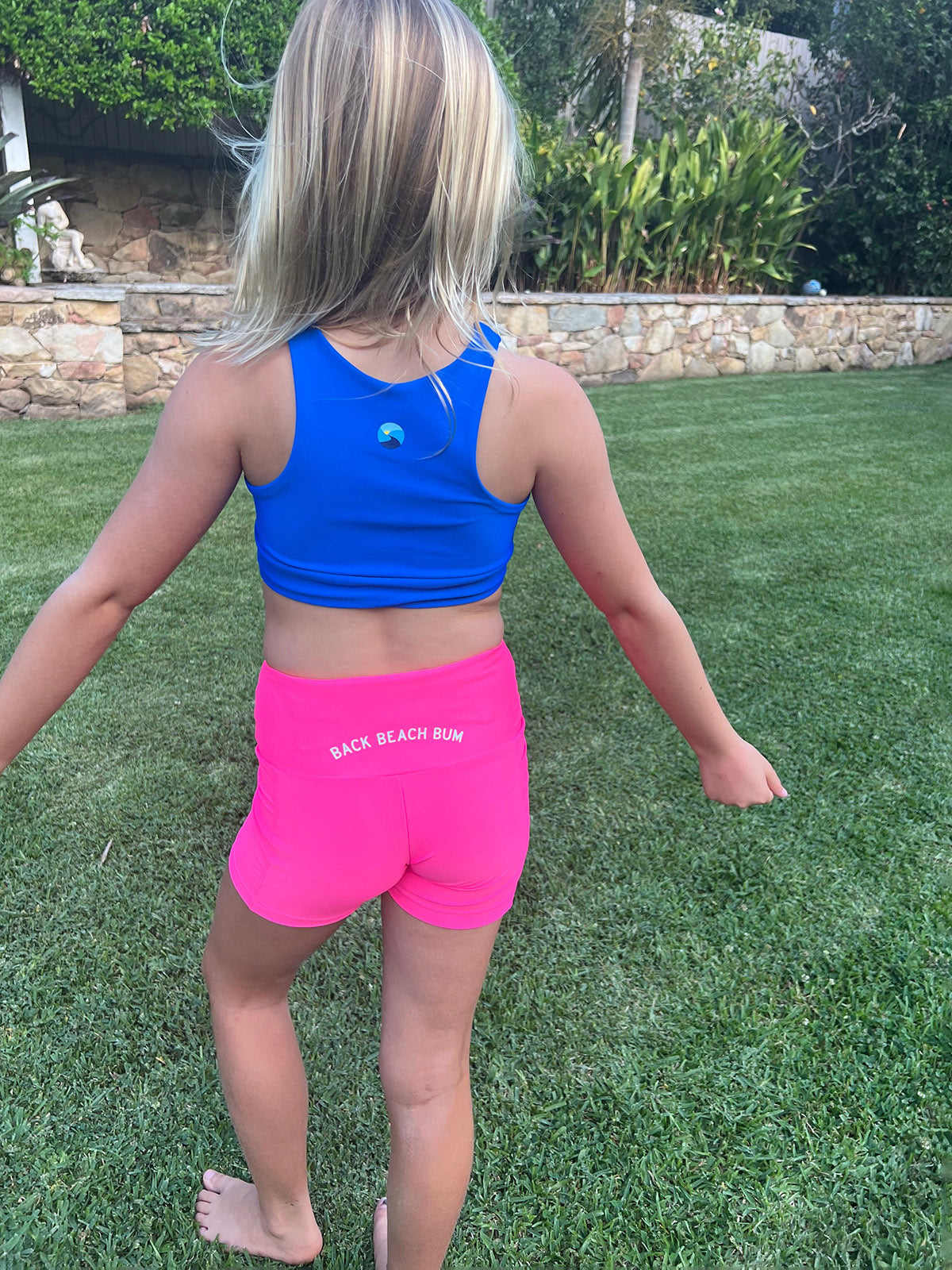 Bondi Blue - Girls Swimactive Crop - Back Beach Rd