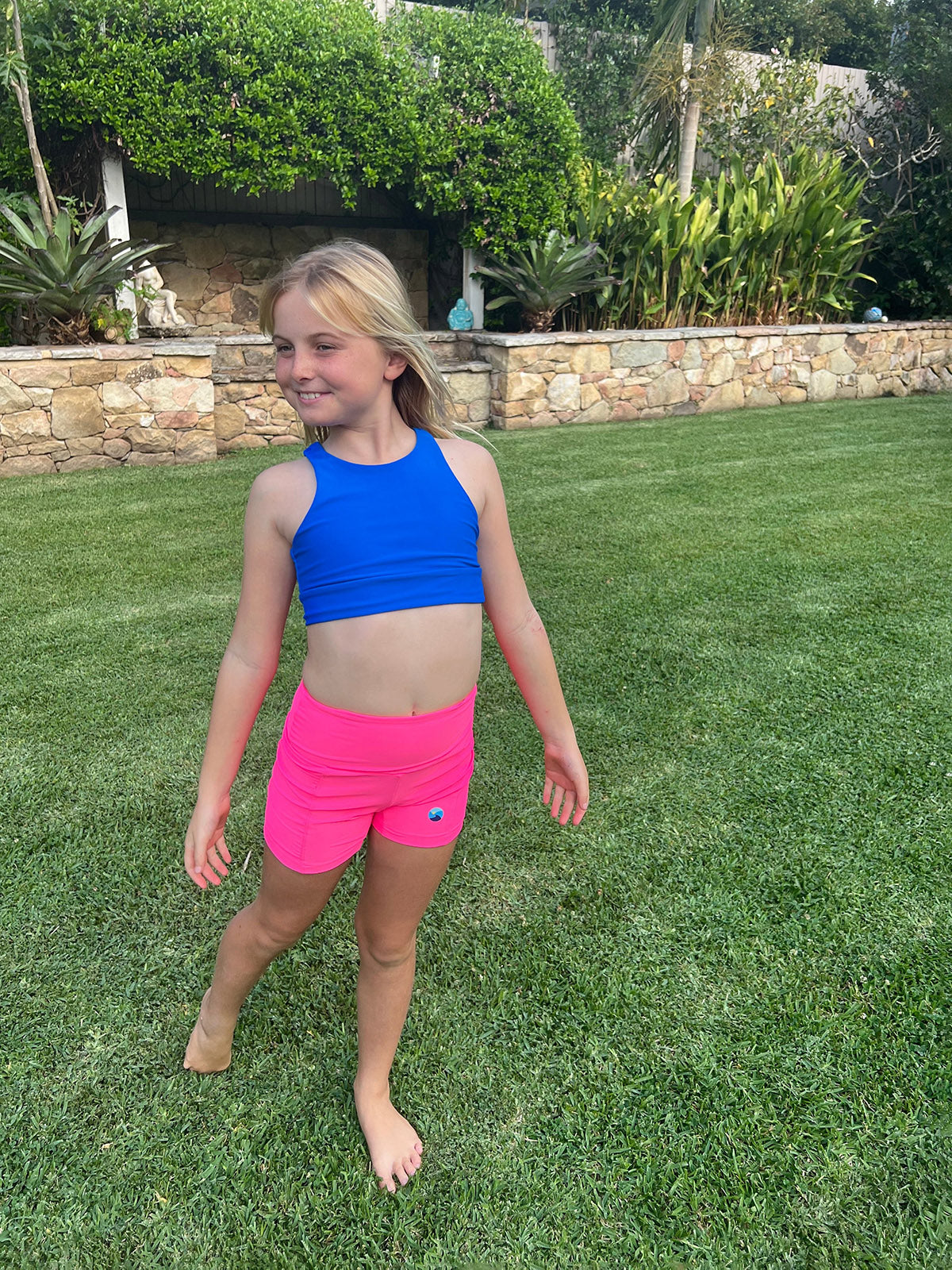 Bondi Blue - Girls Swimactive Crop - Back Beach Rd