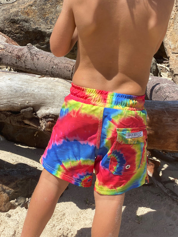 Freedom Tie Dye Boys Board Shorts I Back Beach Rd
