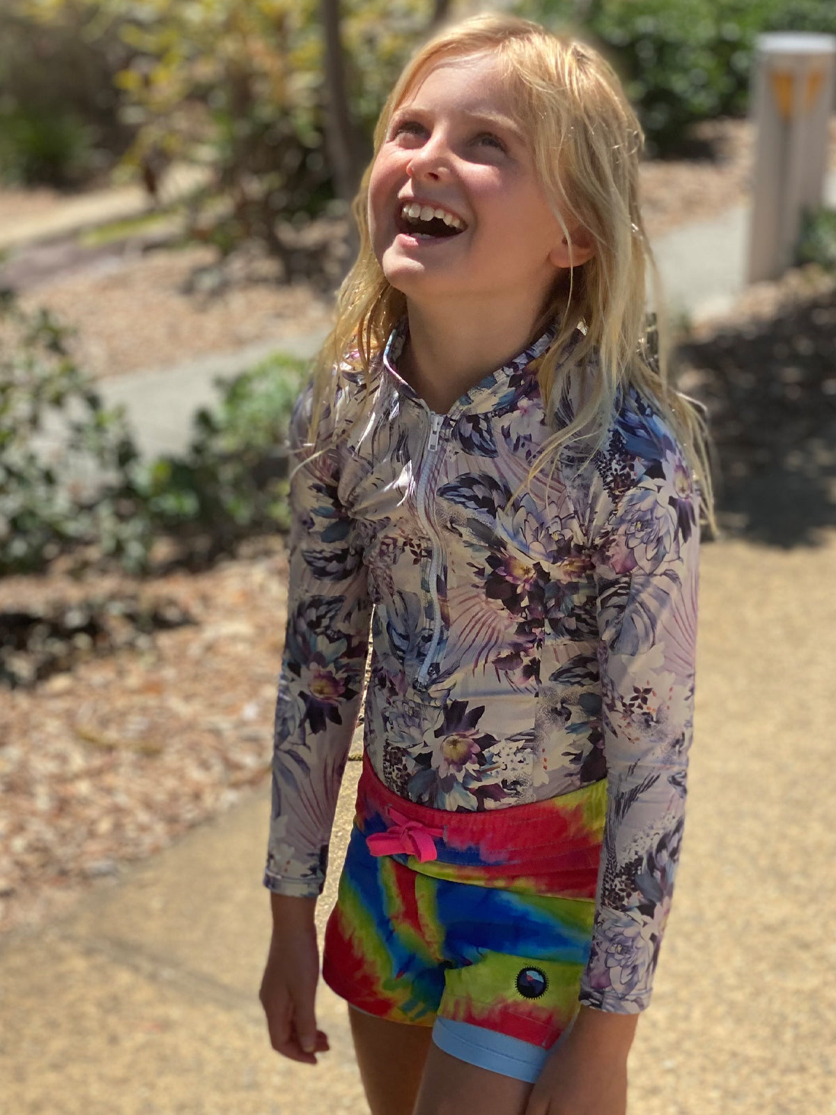 Freedom Tie Dye - Girls Board Shorts - Back Beach Rd