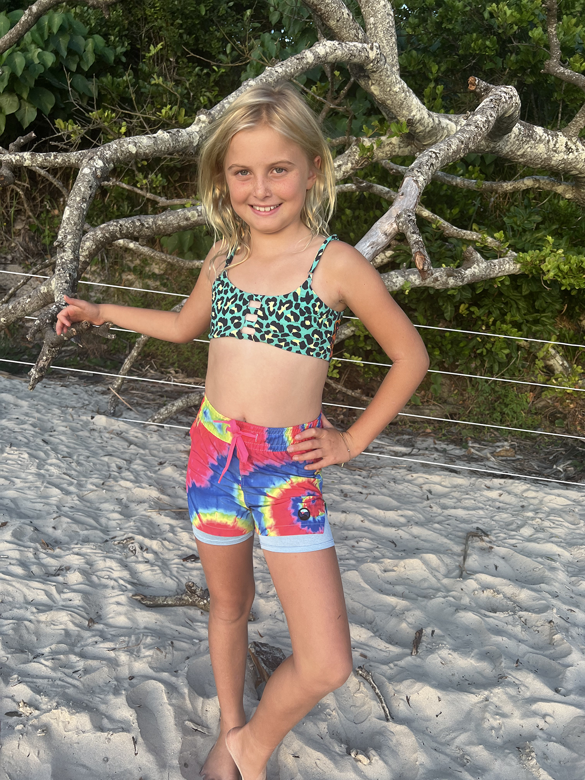 Freedom Tie Dye - Girls Board Shorts - Back Beach Rd