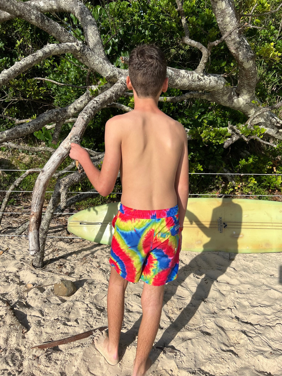 Freedom Tie Dye - Teen Boys Board Shorts - Back Beach Rd