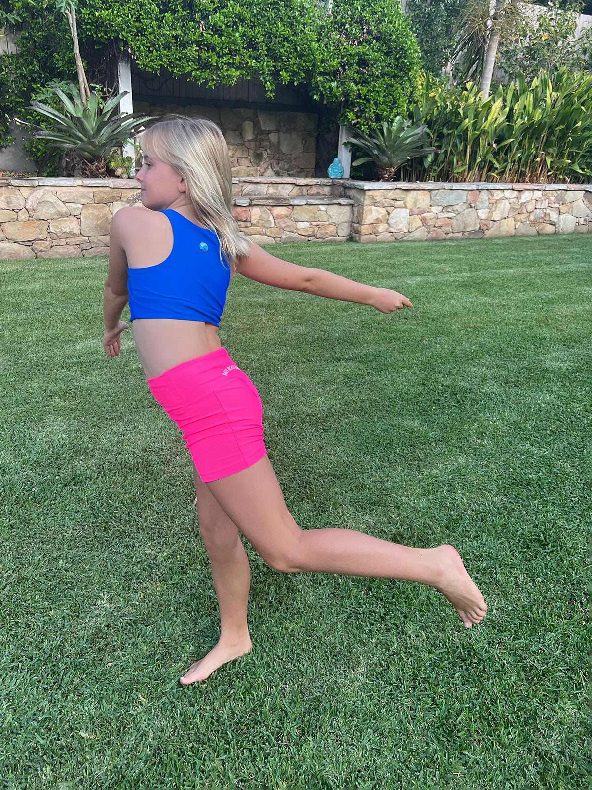 Neon Pink - Short Legging (Girls) Legging - Back Beach Rd