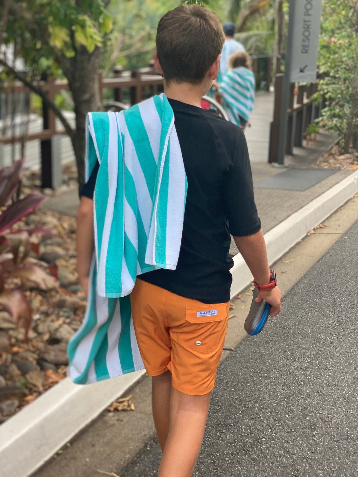 Outback Orange - Teen Boys Board Shorts - Back Beach Rd
