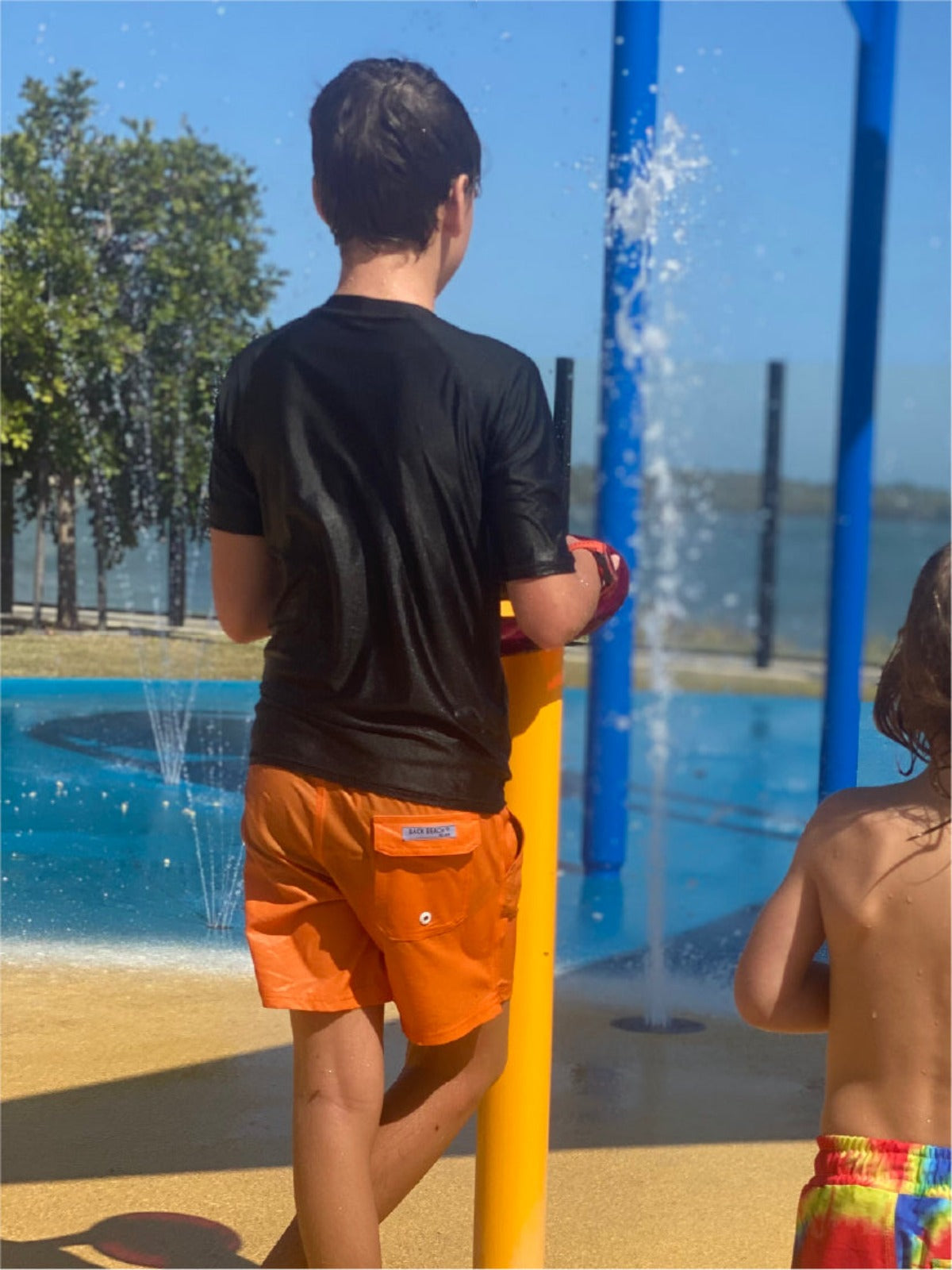 Outback Orange - Teen Boys Board Shorts - Back Beach Rd