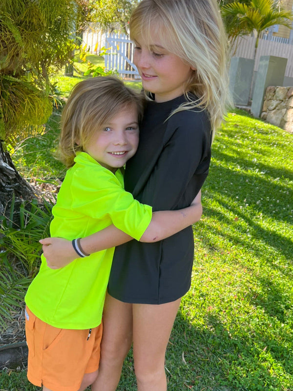 Safety Yellow | Kids Rashie I Back Beach Rd